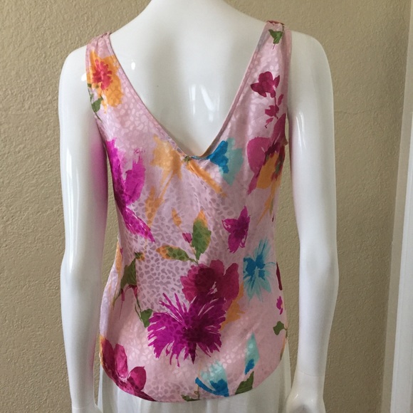Escada Floral Print Silk Tank Top/Cami Size 34 - Picture 4 of 8